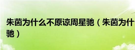 朱茵为什么不原谅周星驰（朱茵为什么恨周星驰）