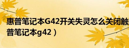 惠普笔记本G42开关失灵怎么关闭触摸板（惠普笔记本g42）