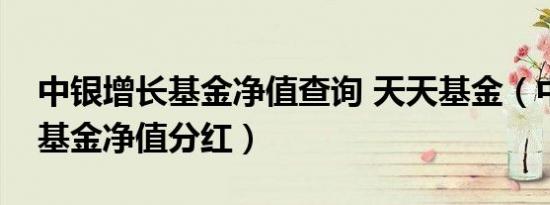 中银增长基金净值查询 天天基金（中银增长基金净值分红）