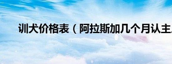 训犬价格表（阿拉斯加几个月认主人）