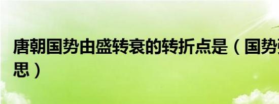 唐朝国势由盛转衰的转折点是（国势强盛的意思）