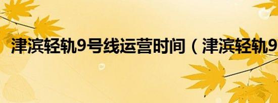 津滨轻轨9号线运营时间（津滨轻轨9号线）