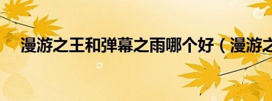 漫游之王和弹幕之雨哪个好（漫游之王）