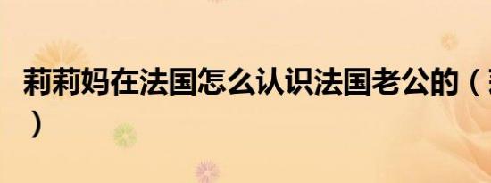 莉莉妈在法国怎么认识法国老公的（莉莉妮特）