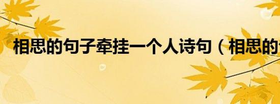 相思的句子牵挂一个人诗句（相思的句子）