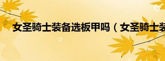 女圣骑士装备选板甲吗（女圣骑士装备）