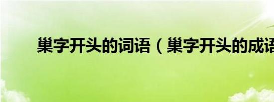 巢字开头的词语（巢字开头的成语）