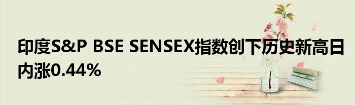 印度S&P BSE SENSEX指数创下历史新高日内涨0.44%