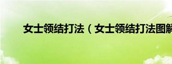 女士领结打法（女士领结打法图解）