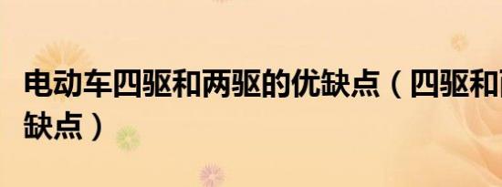电动车四驱和两驱的优缺点（四驱和两驱的优缺点）