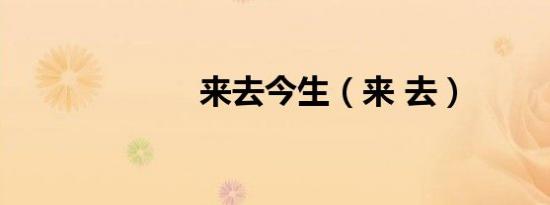 来去今生（来 去）