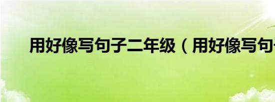 用好像写句子二年级（用好像写句子）
