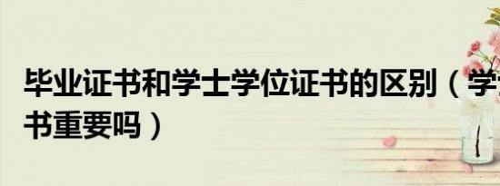 毕业证书和学士学位证书的区别（学士学位证书重要吗）