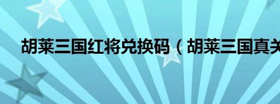 胡莱三国红将兑换码（胡莱三国真关羽）
