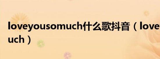 loveyousomuch什么歌抖音（loveyousomuch）