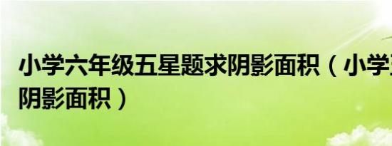 小学六年级五星题求阴影面积（小学五星题求阴影面积）