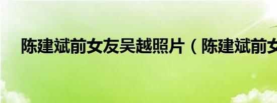 陈建斌前女友吴越照片（陈建斌前女友）