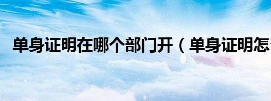 单身证明在哪个部门开（单身证明怎么开）