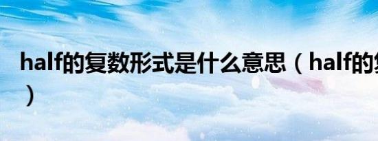 half的复数形式是什么意思（half的复数形式）