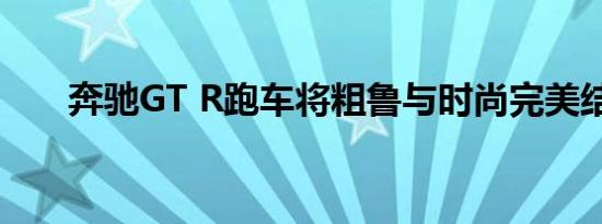 奔驰GT R跑车将粗鲁与时尚完美结合