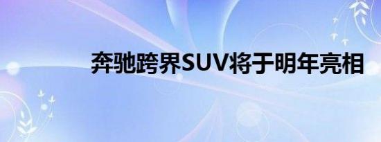 奔驰跨界SUV将于明年亮相