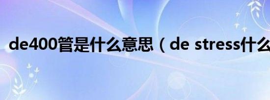 de400管是什么意思（de stress什么意思）