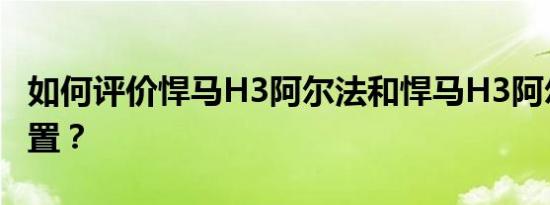 如何评价悍马H3阿尔法和悍马H3阿尔法的配置？