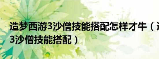 造梦西游3沙僧技能搭配怎样才牛（造梦西游3沙僧技能搭配）