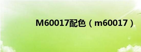 M60017配色（m60017）