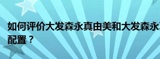 如何评价大发森永真由美和大发森永真由美的配置？