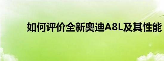 如何评价全新奥迪A8L及其性能？