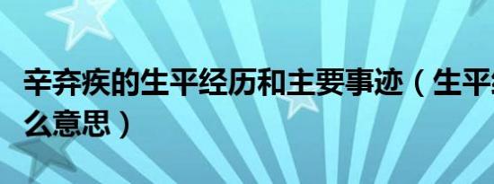 辛弃疾的生平经历和主要事迹（生平经历是什么意思）