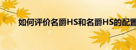如何评价名爵HS和名爵HS的配置？