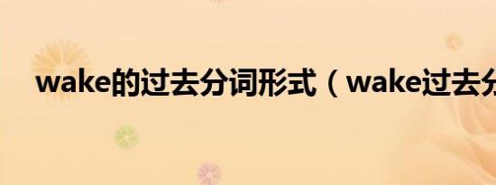 wake的过去分词形式（wake过去分词）