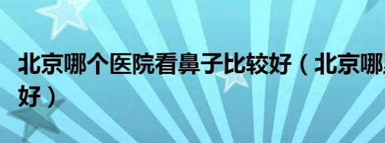 北京哪个医院看鼻子比较好（北京哪里做鼻子好）