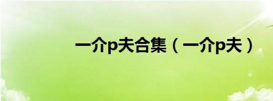 一介p夫合集（一介p夫）