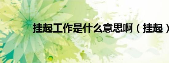 挂起工作是什么意思啊（挂起）