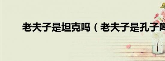 老夫子是坦克吗（老夫子是孔子吗）