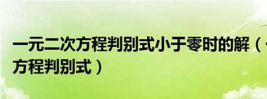 一元二次方程判别式小于零时的解（一元二次方程判别式）