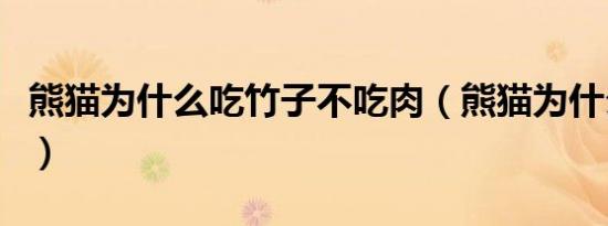 熊猫为什么吃竹子不吃肉（熊猫为什么吃竹子）