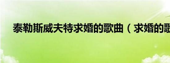 泰勒斯威夫特求婚的歌曲（求婚的歌曲）
