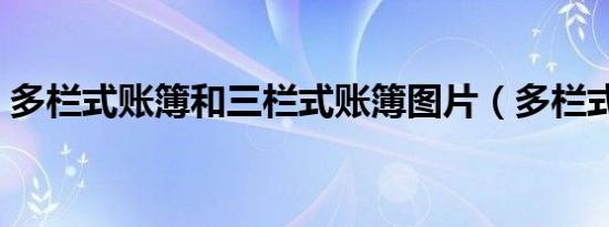 多栏式账簿和三栏式账簿图片（多栏式账簿）