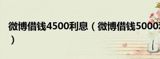 微博借钱4500利息（微博借钱5000利息多少）