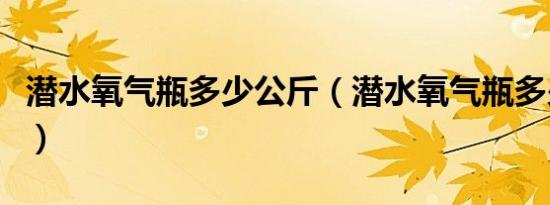 潜水氧气瓶多少公斤（潜水氧气瓶多少钱一个）