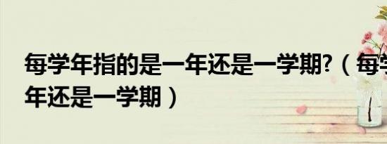 每学年指的是一年还是一学期?（每学年是一年还是一学期）