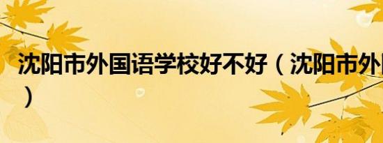 沈阳市外国语学校好不好（沈阳市外国语学校）