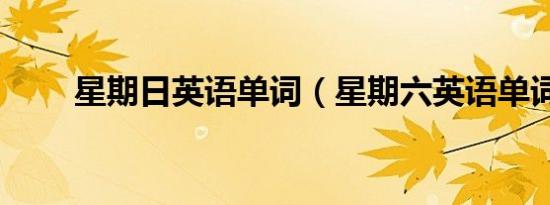 星期日英语单词（星期六英语单词）