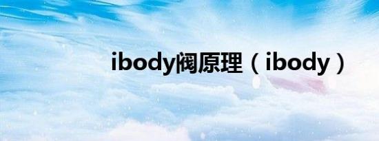 ibody阀原理（ibody）