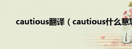 cautious翻译（cautious什么意思）