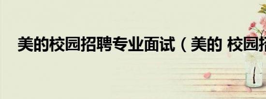 美的校园招聘专业面试（美的 校园招聘）